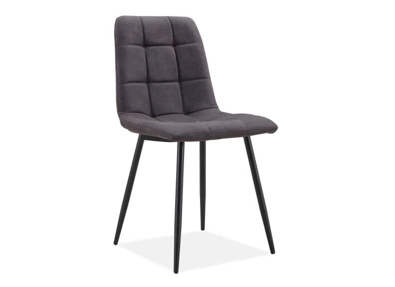Fredrik Round Dining Set – Marble Effect Table with Six Faux Suede Chairs - Image 17
