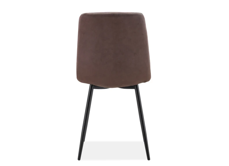 Fredrik Round Dining Set – Marble Effect Table with Six Faux Suede Chairs - Image 18