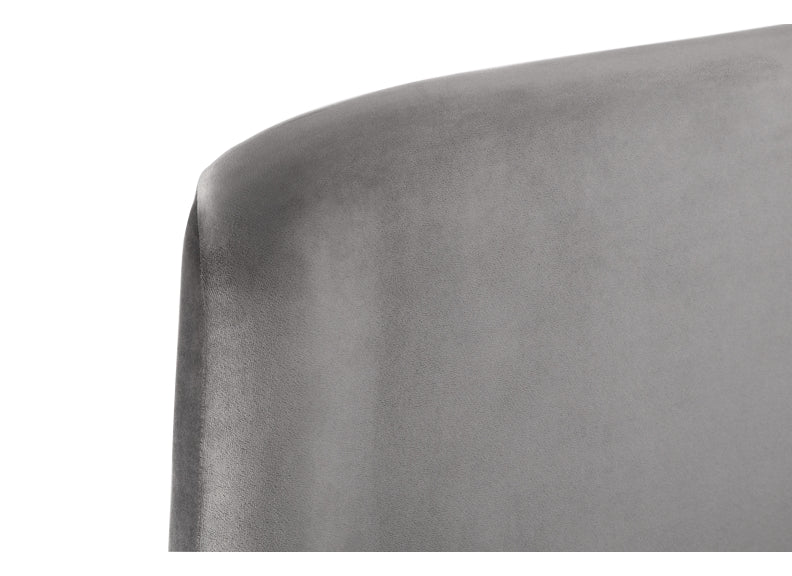 Frida Velvet Beds – Curved Headboard 4ft6 Bed in Grey Velvet - Image 7