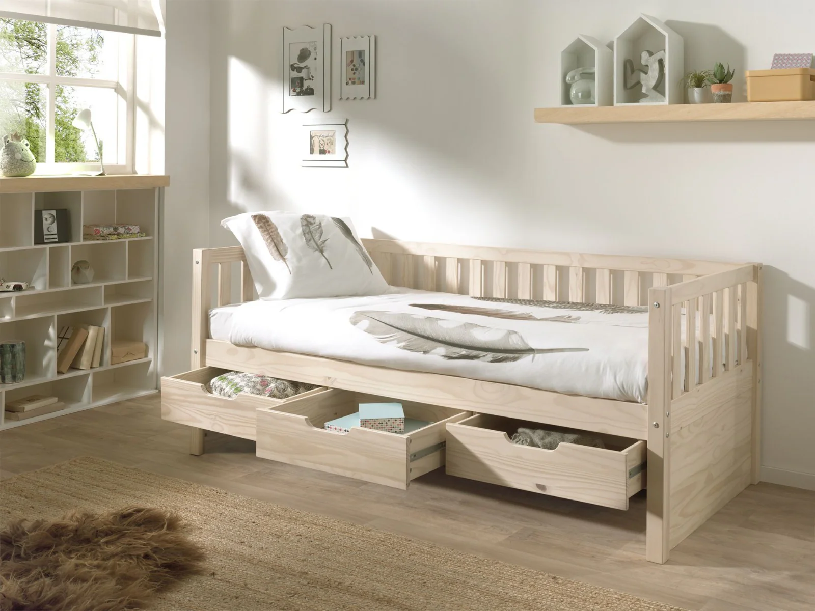 FRITZ Cabin Bed – 90x200cm Solid Pine with Storage Drawers (91) - Image 3