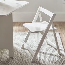 Gatan Small Gateleg Table with 2 Chairs - White - Image 3