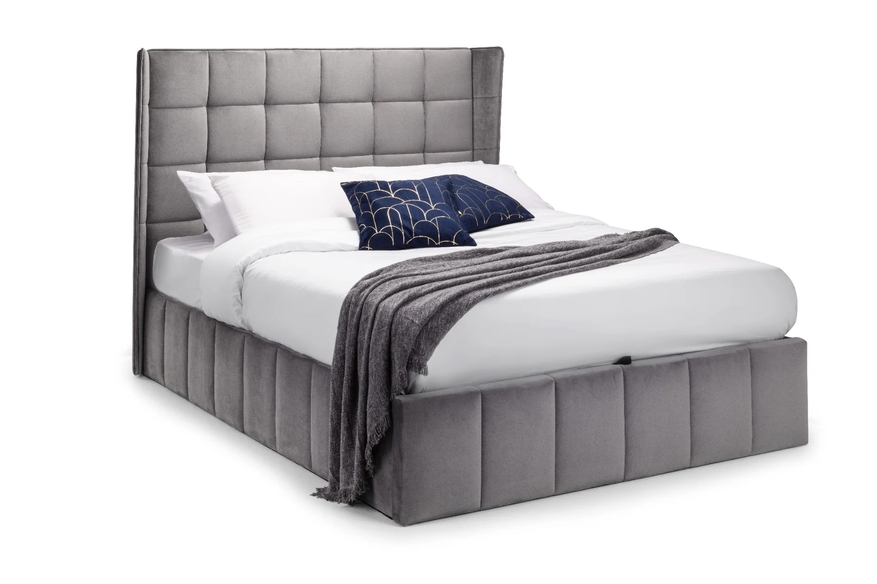 Gatsby Storage Ottoman Bed Double 135cm - Light Grey - Image 8
