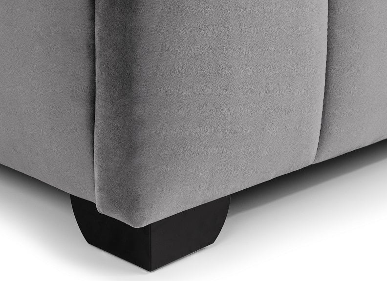 Gatsby Velvet Bed – Winged Headboard in Grey Fabric - Image 5