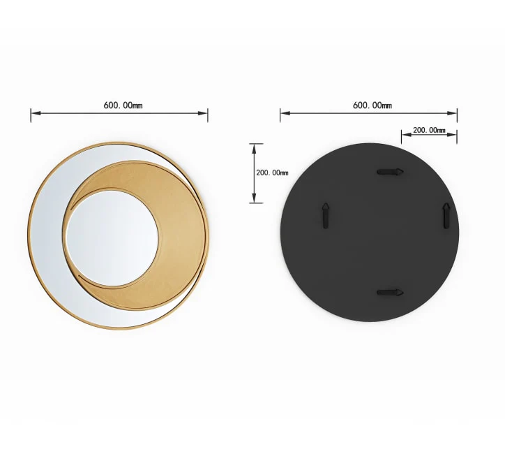 GD004 Circular Mirror – 60x60cm with Gold Frame - Image 4