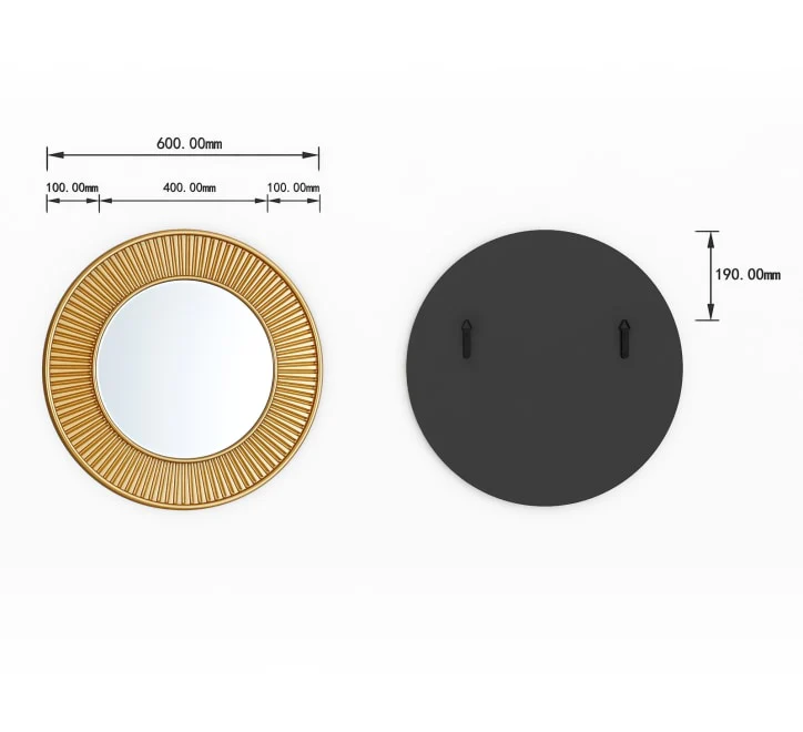 GD005 Circular Mirror – Gold Framed 60x60cm - Image 4