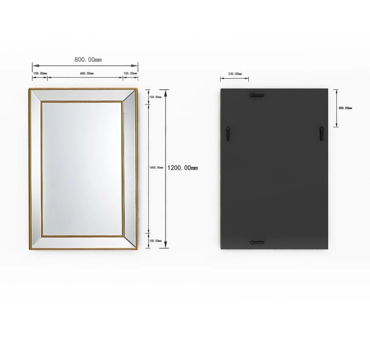 GD009 Mirror – 120x80cm with Gold Beaded Frame - Image 4