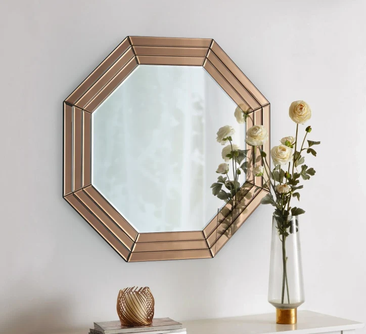 GD012 Octagonal Mirror – 60x60cm with Rose Gold Segments
