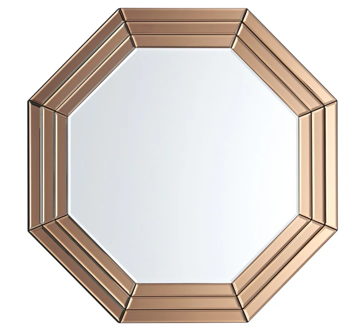 GD012 Octagonal Mirror – 60x60cm with Rose Gold Segments - Image 2