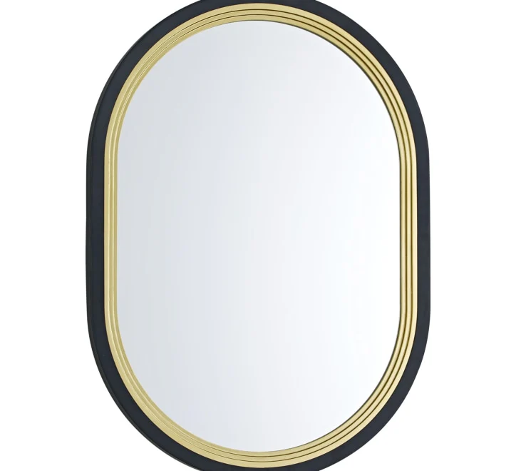 GD013 Mirror – Oval Design 70x60cm with Black and Gold Frame - Image 2