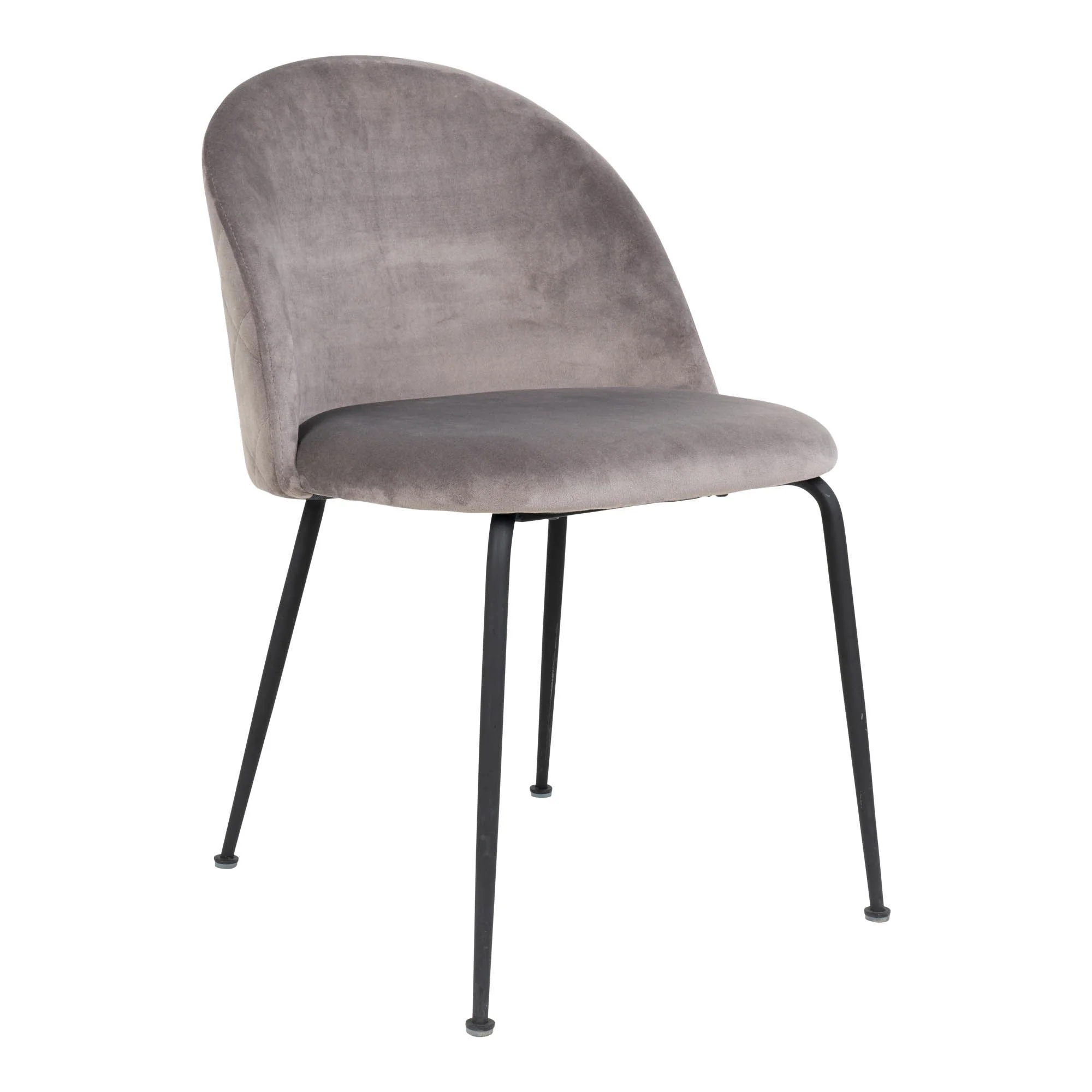 Geneve Dining Chair Option 5 – Grey Velvet with Steel Frame - Image 3