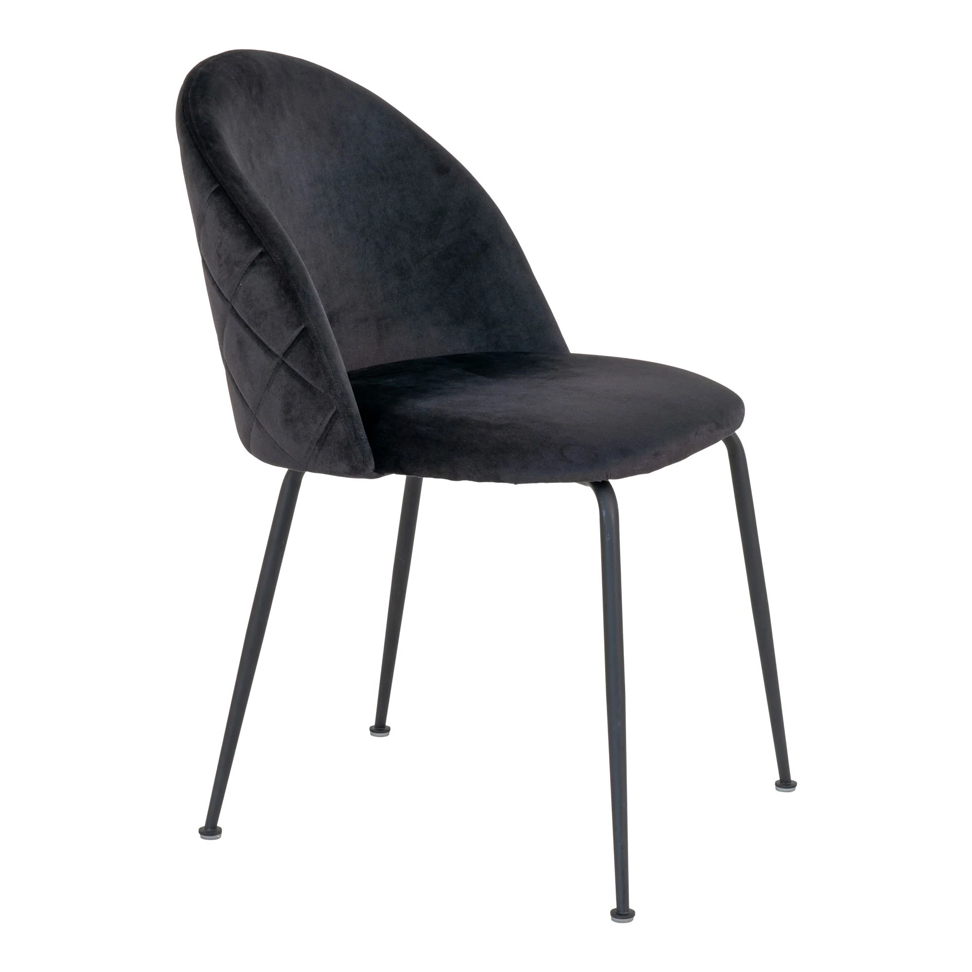 Geneve Dining Chair Option 6 – Black Velvet with Steel Frame - Image 2