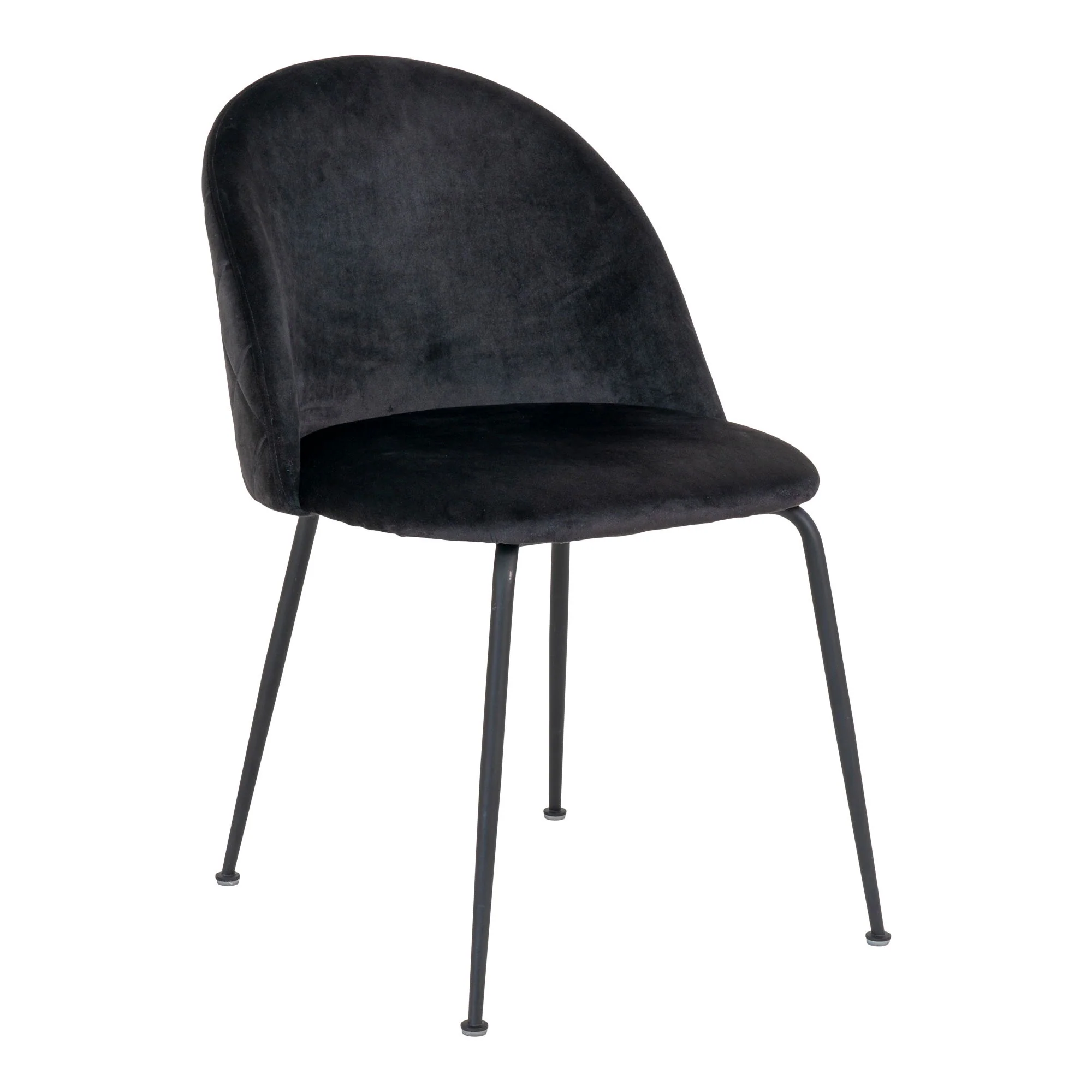 Geneve Dining Chair Option 6 – Black Velvet with Steel Frame - Image 3