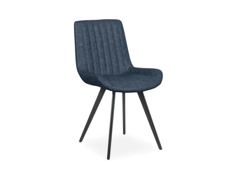Set Of Two George Dining Chairs – Dark Blue Faux Leather 520mm - Image 12