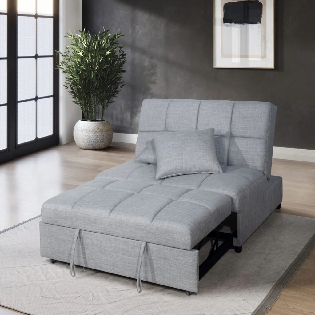 Gracie Sofa Bed – Grey with Pull-Out Mechanism