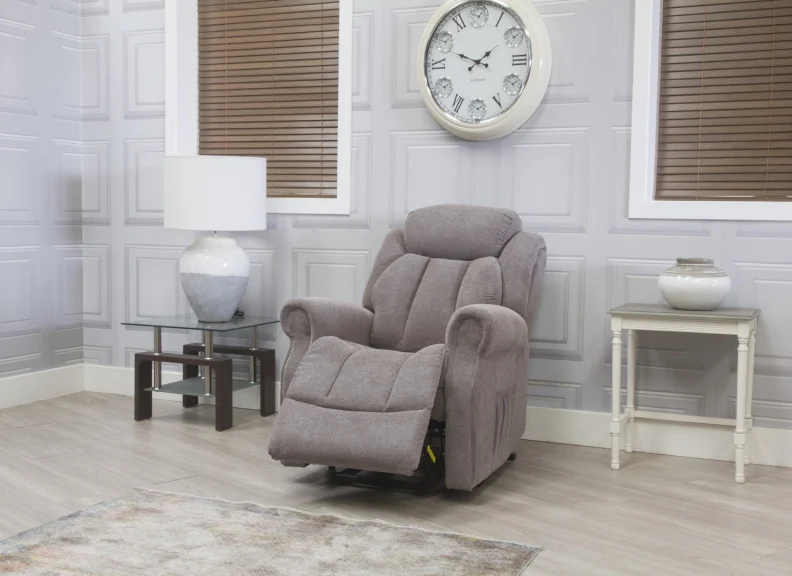 Grovenor Fabric Lift & Rise Chair – Twin Motor Recliner in Taupe - Image 2