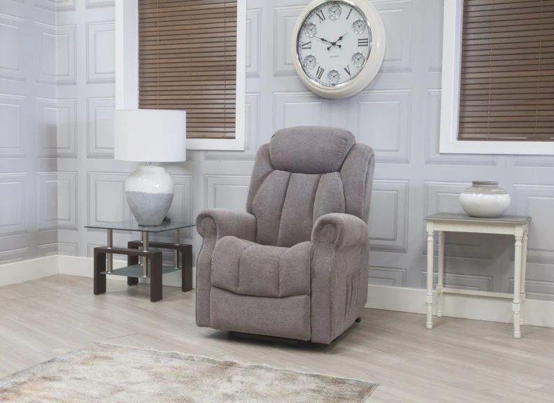 Grovenor Fabric Lift & Rise Chair – Twin Motor Recliner in Taupe - Image 3