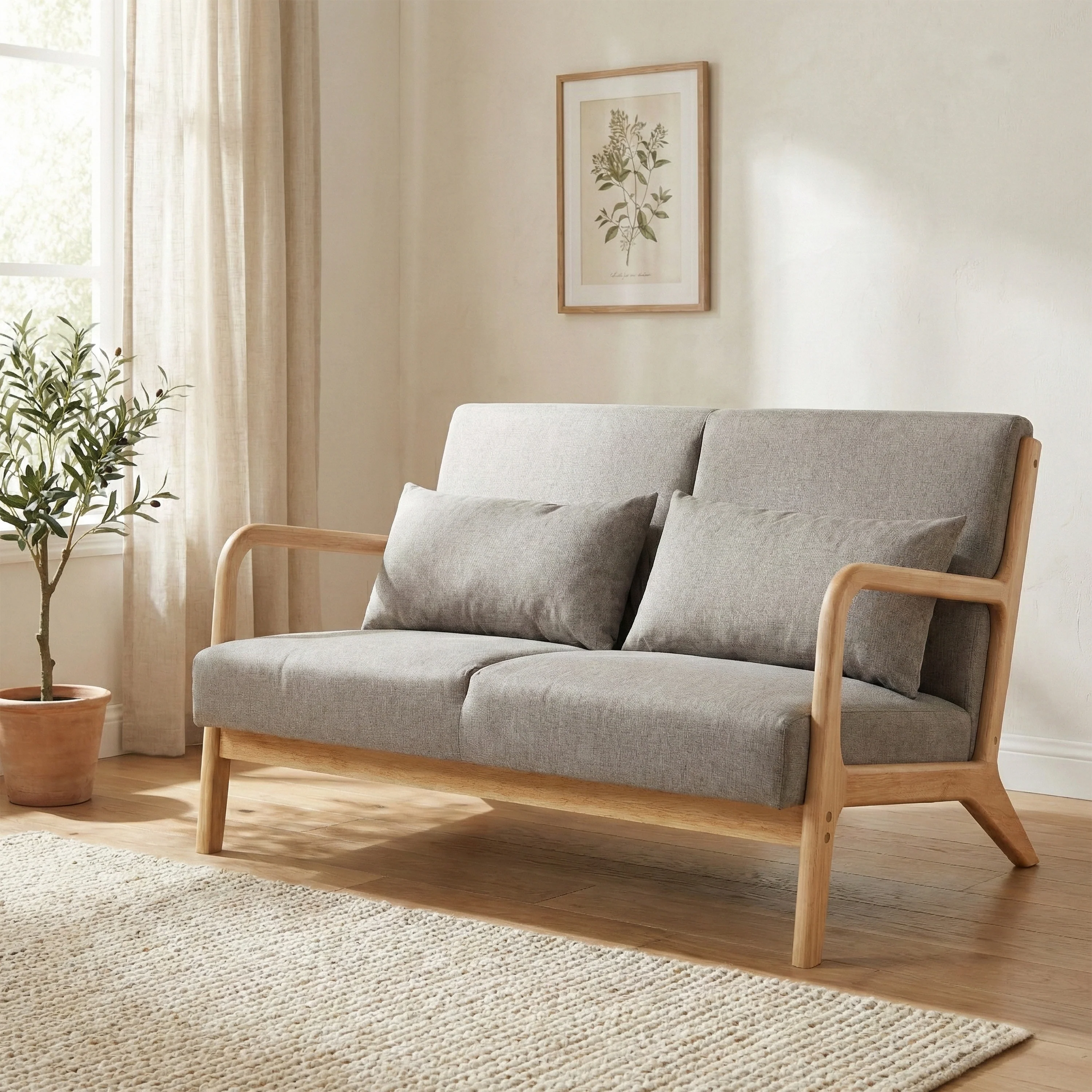 Hadley 2 Seater Stone Linen - Image 9