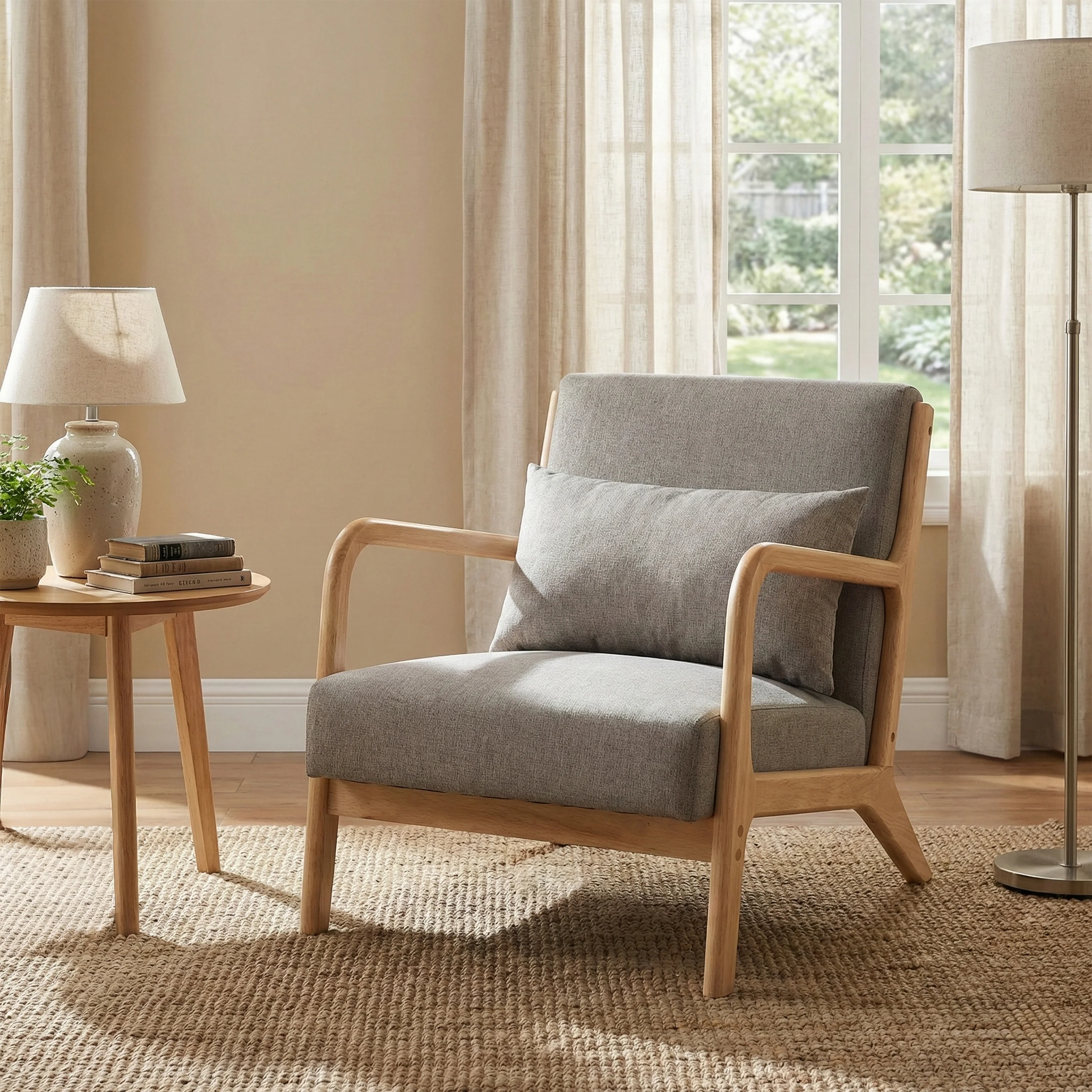 Hadley Chair – Stone Linen Armchair - Image 8
