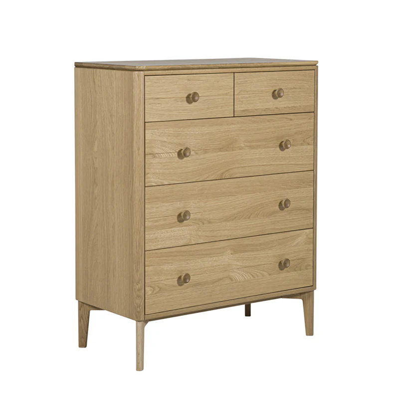 Hadley Medium Chest 5 Drawer - Oak Natural - Image 2