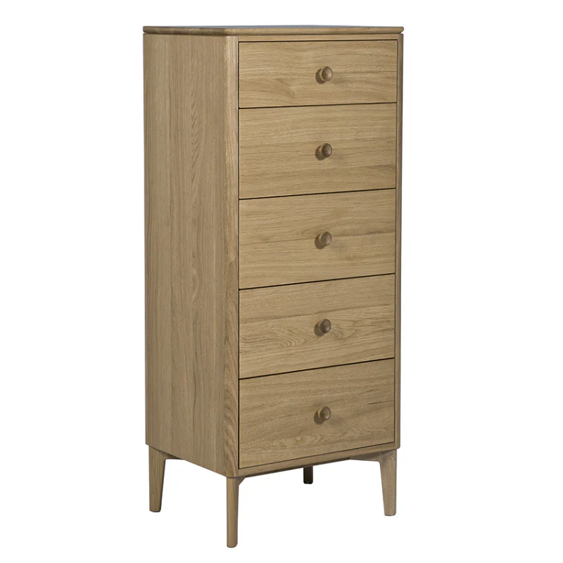Hadley Tall Chest 5 Drawer - Oak Natural - Image 2