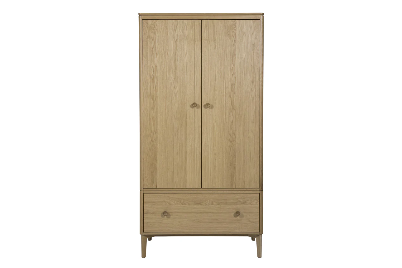 Hadley 2-Door Wardrobe – Natural Oak Finish - Image 3