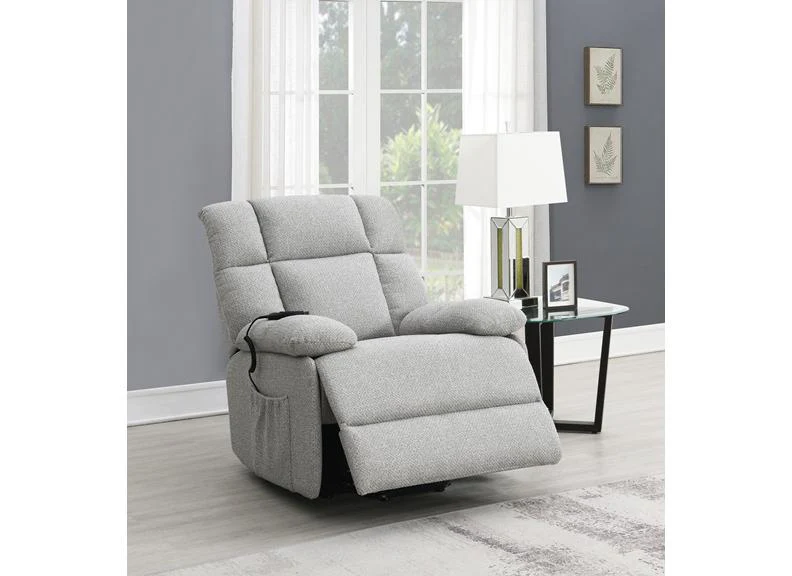 Halton Fabric Lift & Rise Chair – Light Grey with Massage Function - Image 3