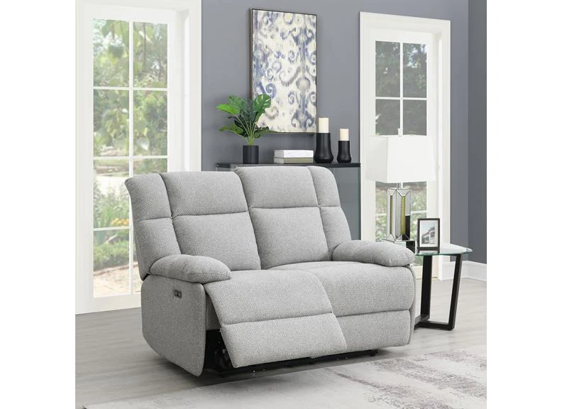Halton Grey Fabric 2PP Sofa – Powered Reclining Comfort