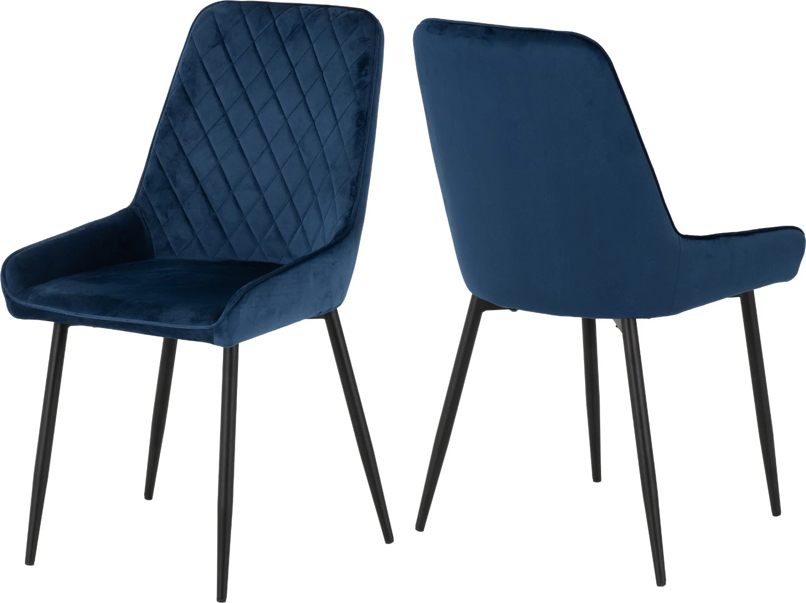 Hamilton Large Dining Set with Avery Chairs – Medium Oak Effect Table & Sapphire Blue Velvet - Image 3