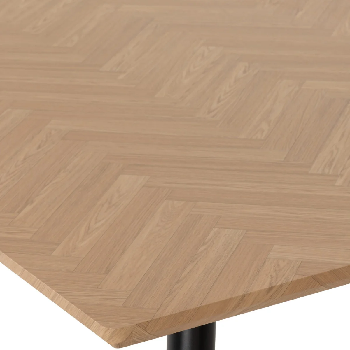 Hamilton Large Dining Table in Medium Oak Effect & Black - Image 4