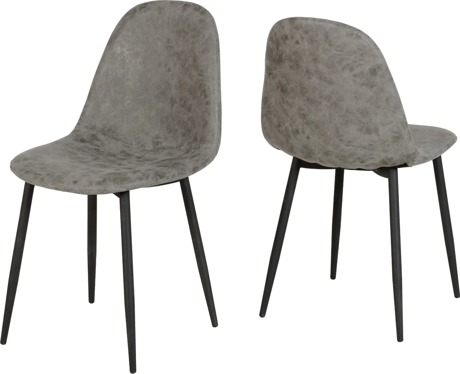 Hamilton Medium Dining Set with Athens Chairs in Medium Oak Effect - Black & Grey Faux Leather - Image 2