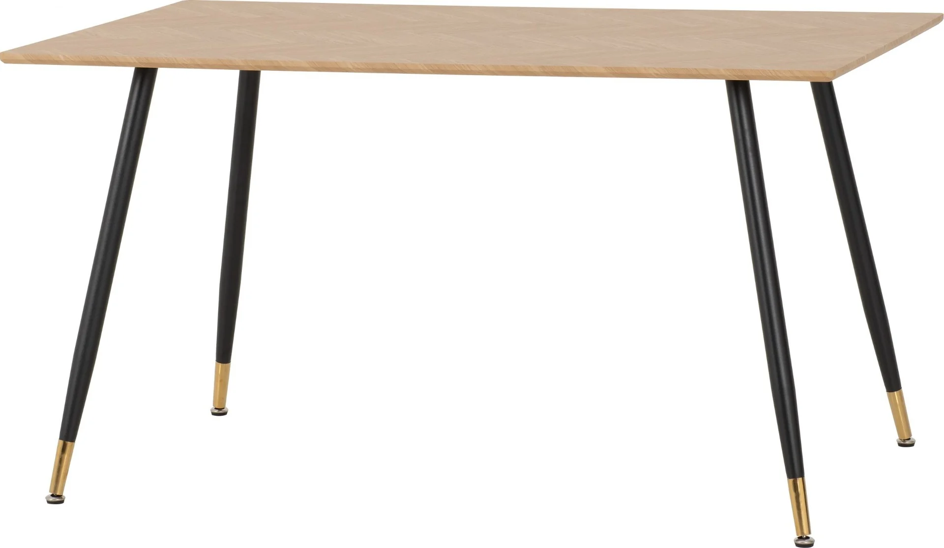 Hamilton Medium Dining Table in Medium Oak Effect - Black