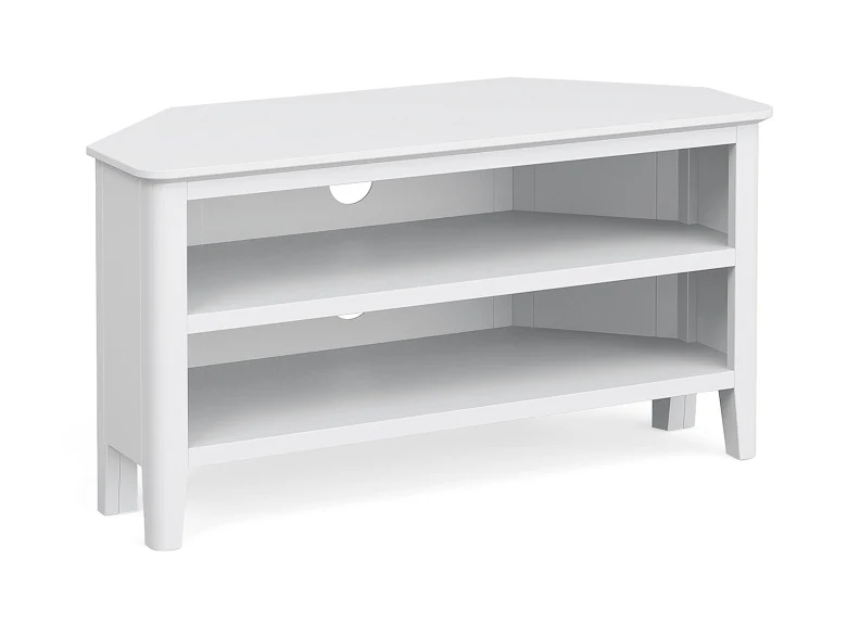 Hampstead White Corner TV Unit - Stylish and Space-Saving Entertainment Solution