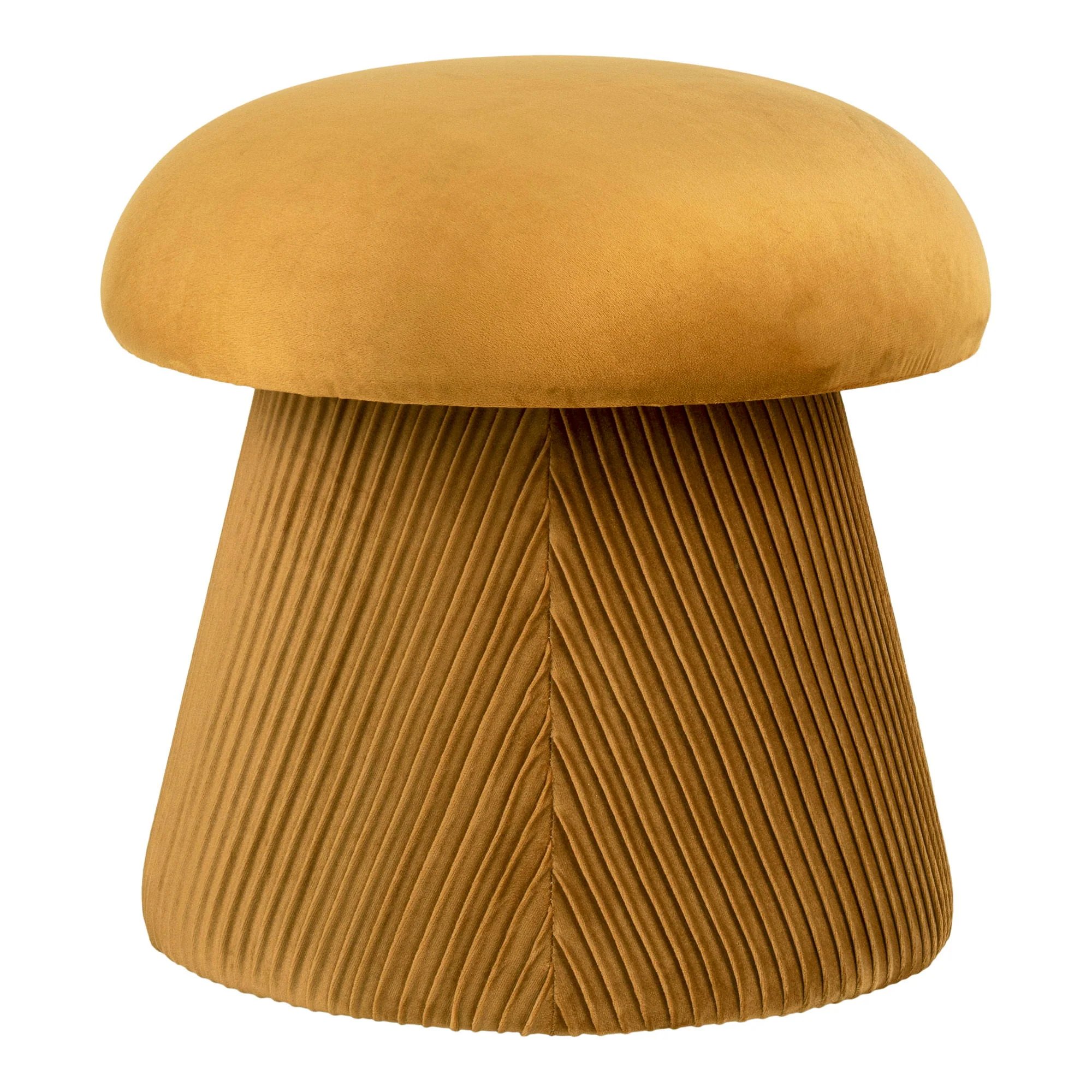 Hampton Pouf – Ocher Fabric Accent Seat - Image 2