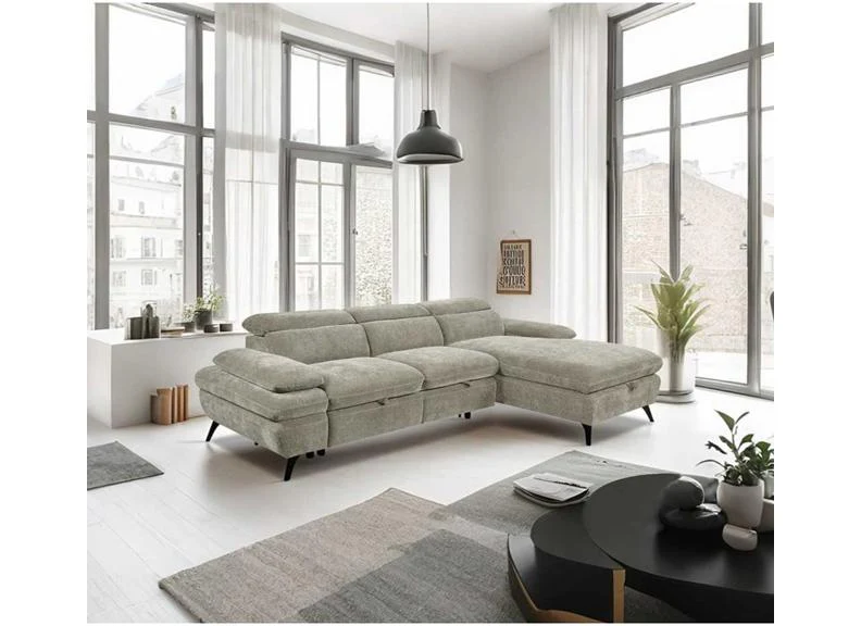 Hannah Cream Corner Sofa Bed