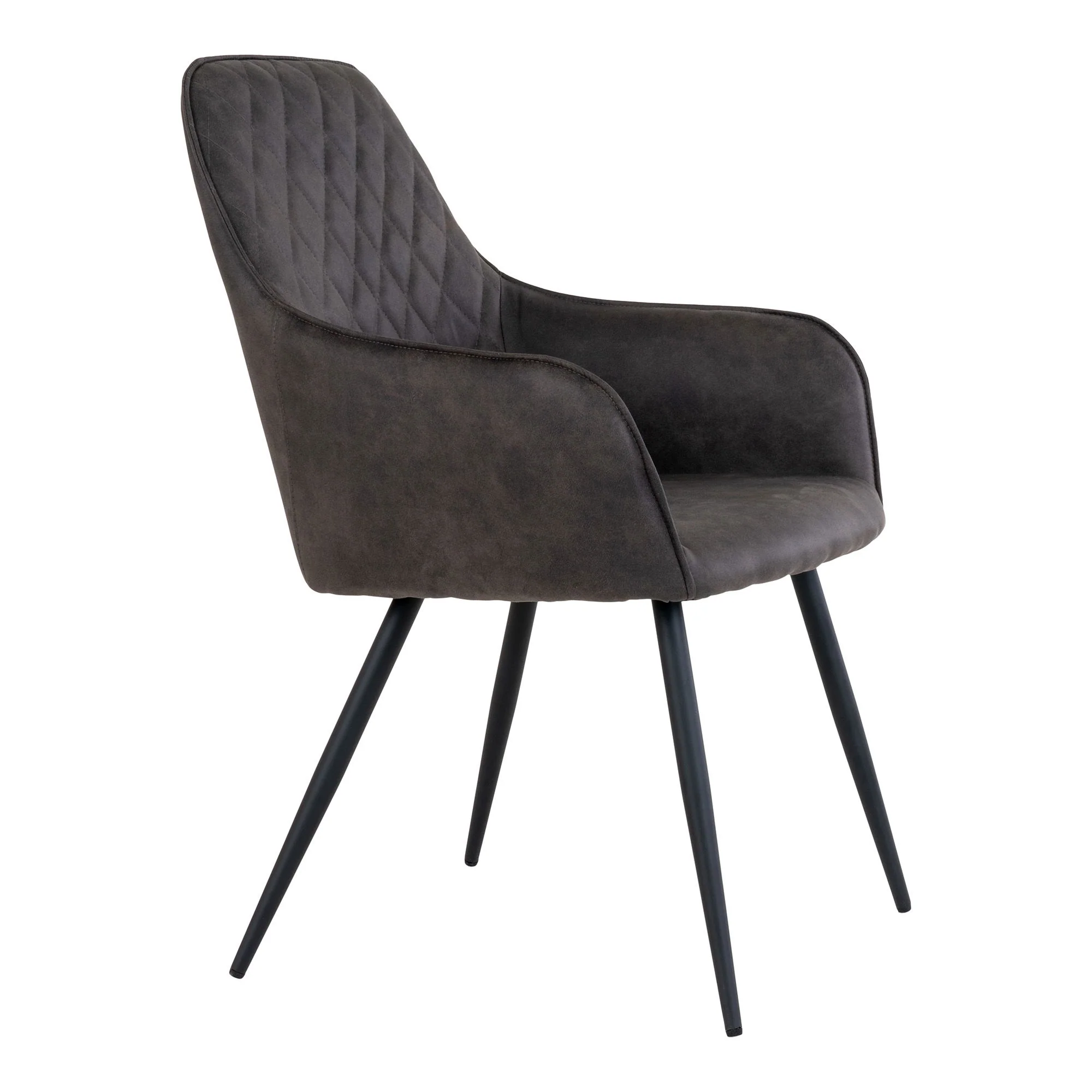 Harbo Dining Chair Option 9 – Grey Microfiber with Steel Frame - Image 2