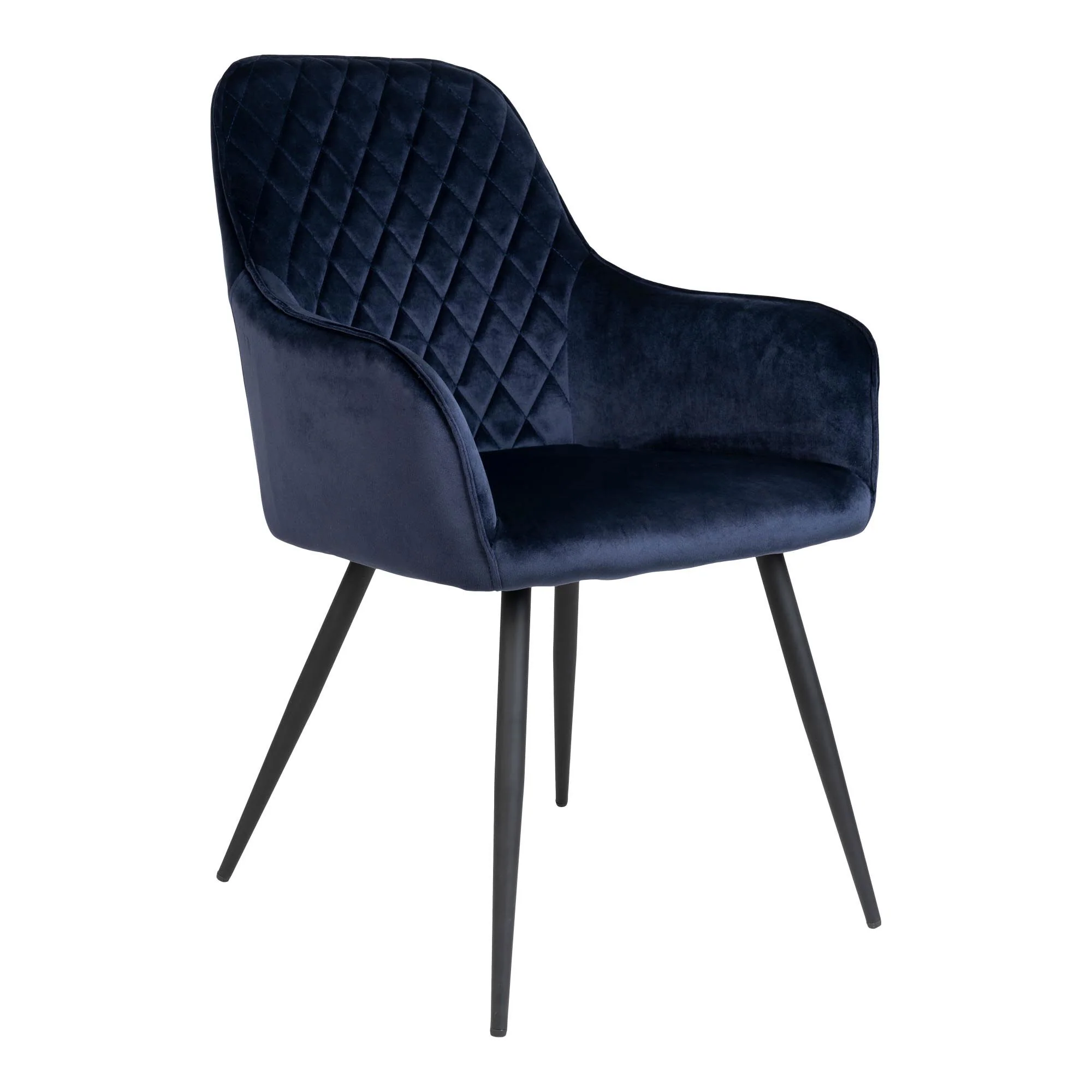 Harbo Dining Chair Option 7 – Blue Velvet with Steel Frame - Image 3