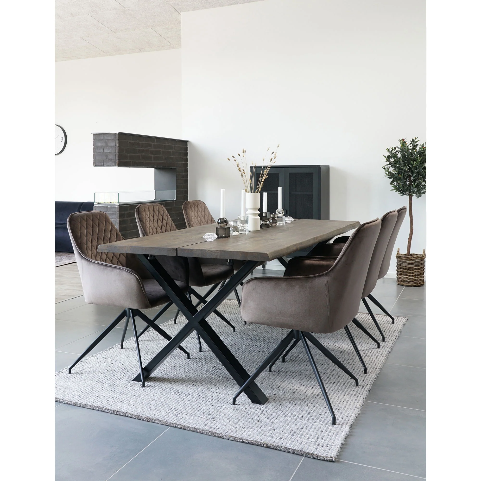 Harbo Dining Chair with Swivel Option 4 – Light Brown Velvet