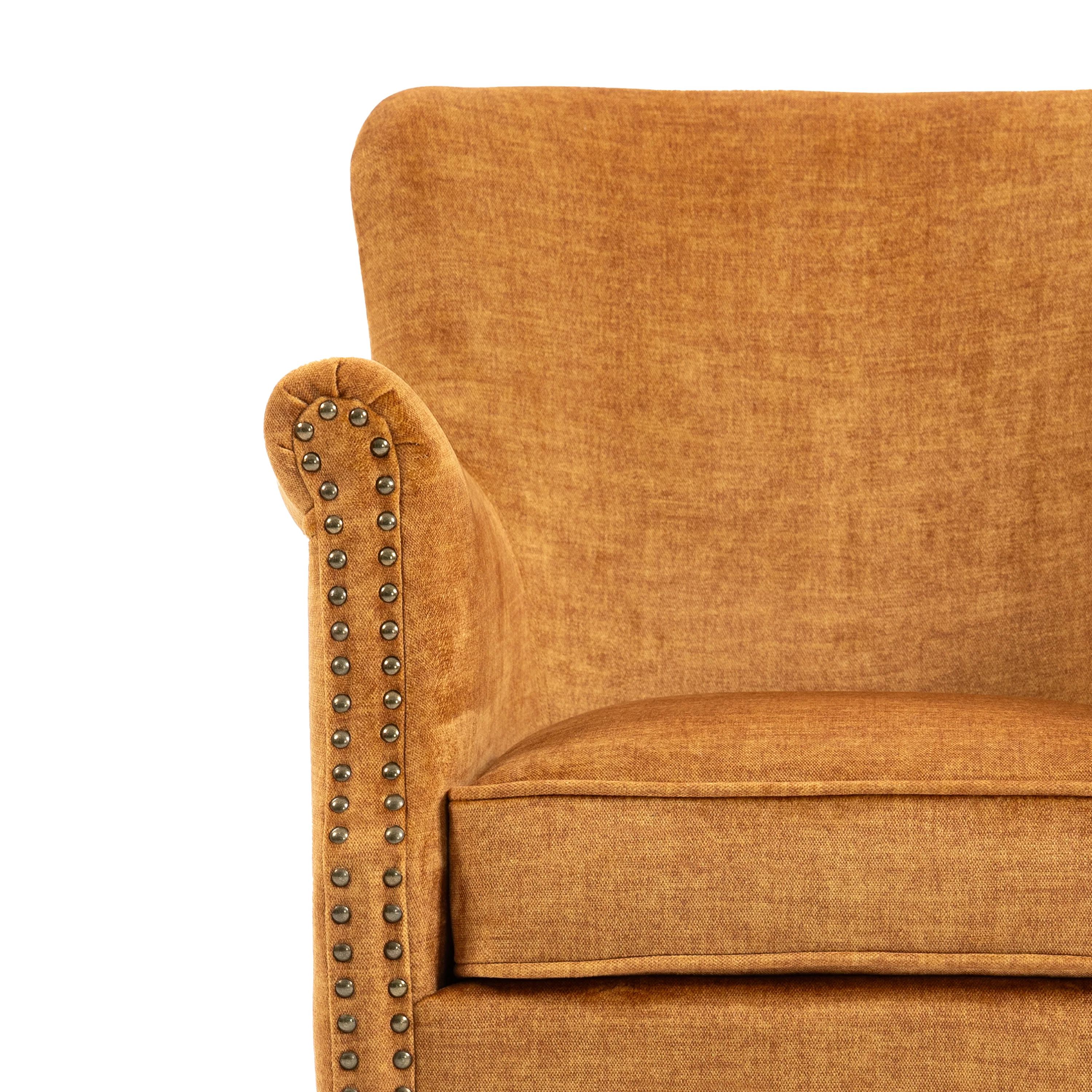 Harlow Armchair Vogue – Amber Fabric Accent Chair - Image 7