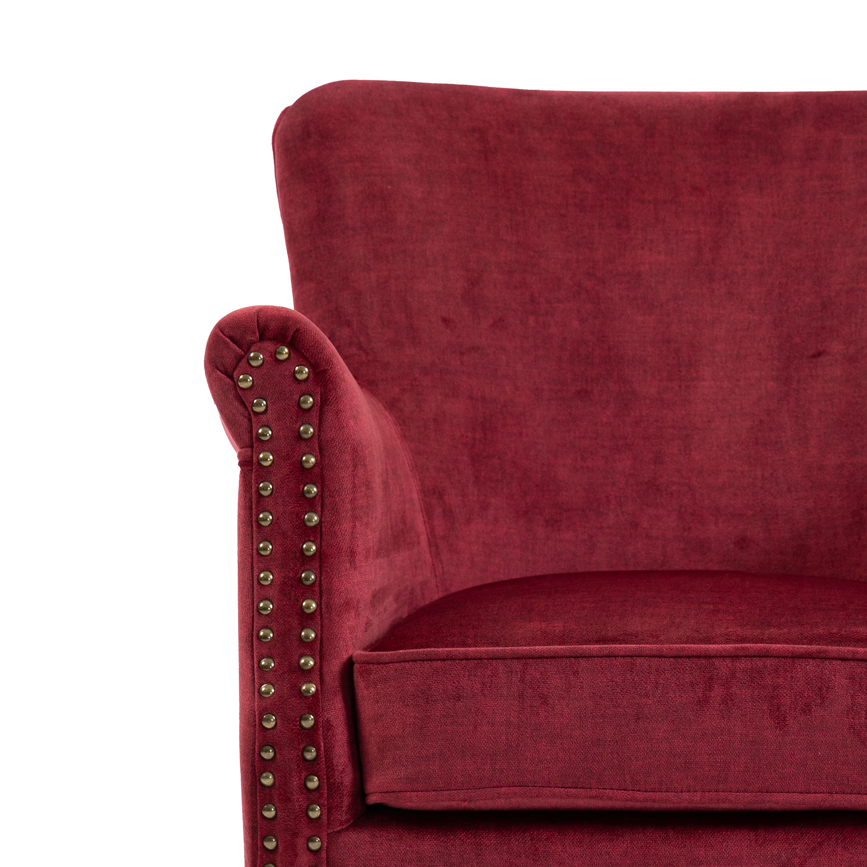 Harlow Armchair Vogue – Bordeaux Fabric Accent Chair - Image 6