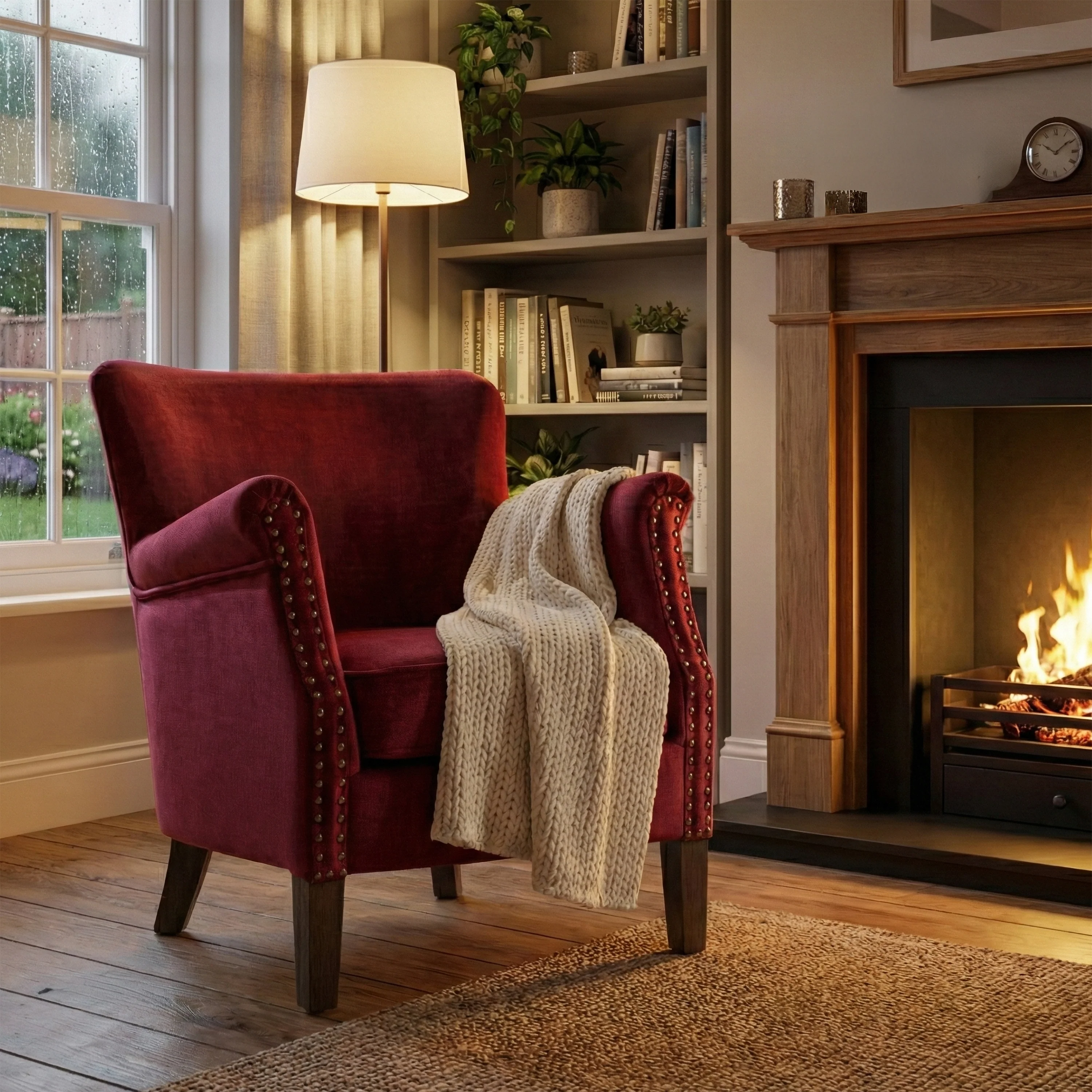 Harlow Armchair Vogue – Bordeaux Fabric Accent Chair - Image 8
