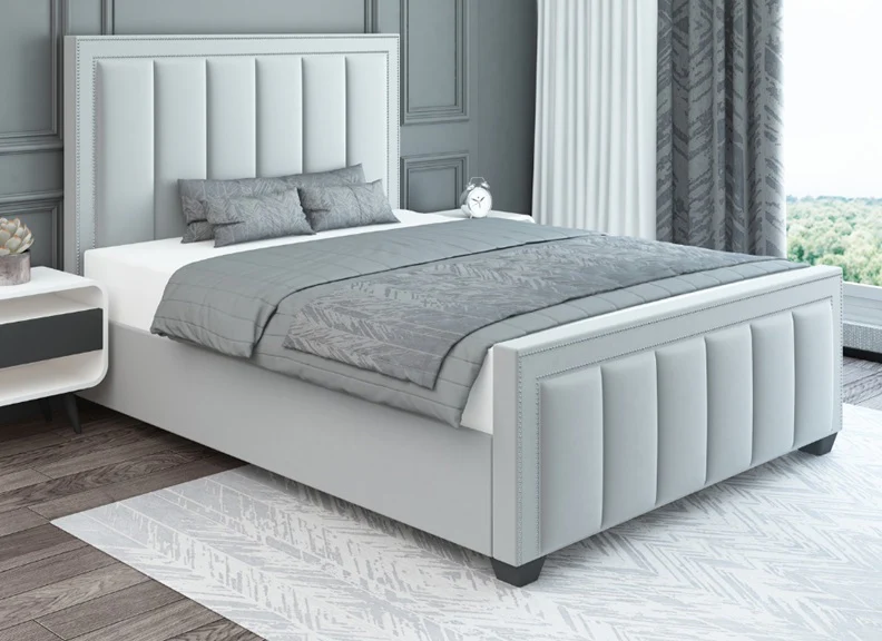 Haven 3 ft Upholstered Bed – Luxury Designer Frame with Vertical Paneling