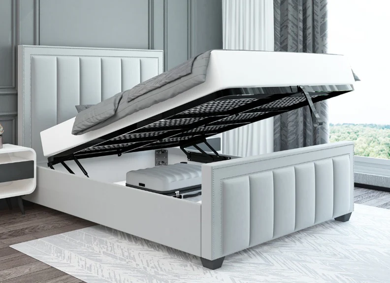 Haven 3 ft Upholstered Bed – Luxury Designer Frame with Vertical Paneling - Image 3