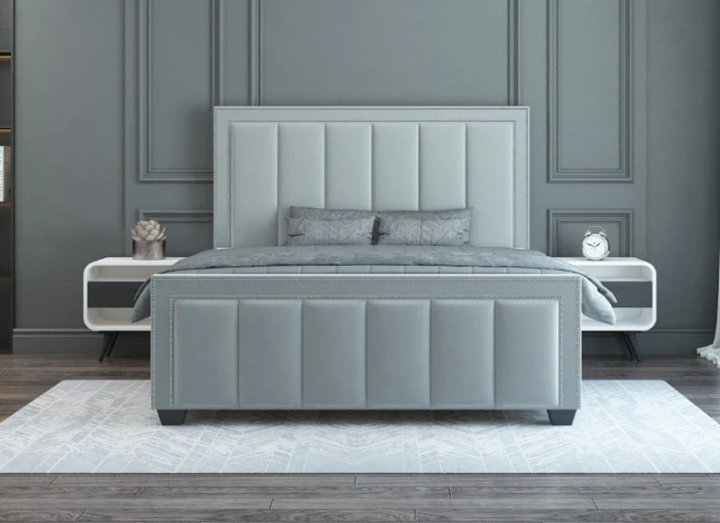 Haven 4 ft Upholstered Bed – Luxury Designer Frame with Vertical Paneling - Image 2