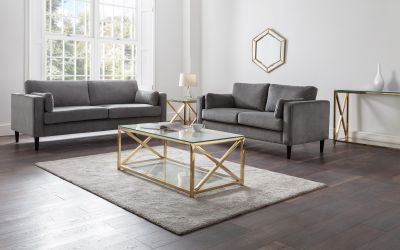 Hayward 2 Seater Sofa - Grey Chenille - Image 4