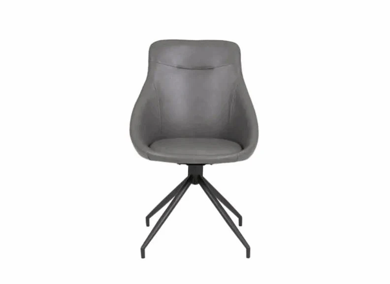 Hendrix Dining Chair – Grey PU Upholstery with Swivel Base - Image 2