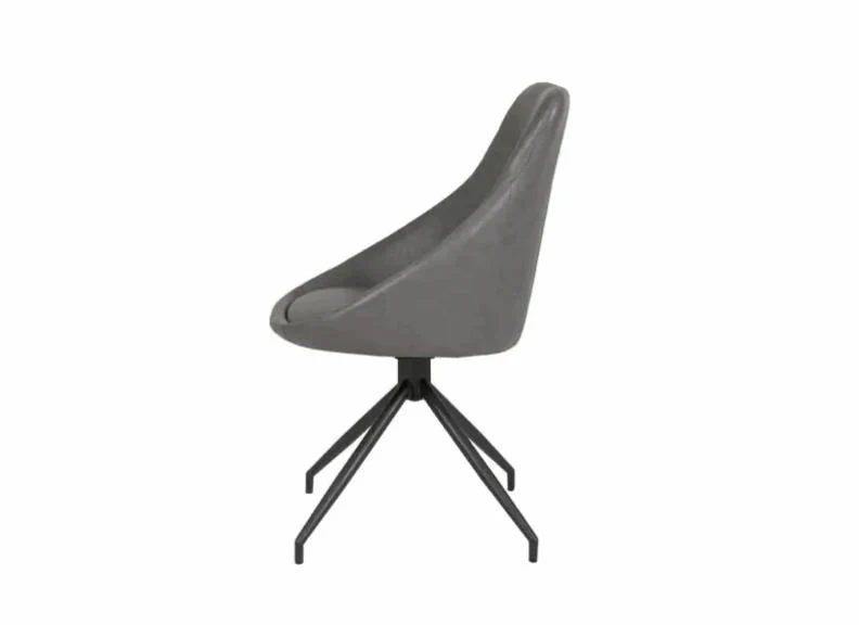 Hendrix Dining Chair – Grey PU Upholstery with Swivel Base - Image 3