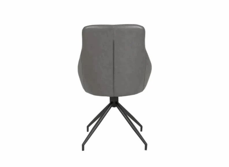 Hendrix Dining Chair – Grey PU Upholstery with Swivel Base - Image 4