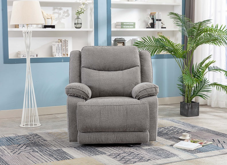 Herbert Powered Armchair – Grey Fabric with USB Port - Image 3