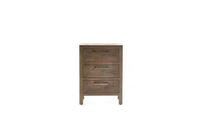 Heritage 3 Drawer Bedside – Distressed Reclaimed Wood with Industrial Style - Image 6