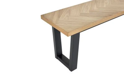 Hilton Dining Bench – Herringbone Oak Veneer, 134cm - Image 5